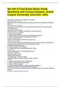 Nur 641 E Final Exam Study Guide Questions and Correct Answers, Grand Canyon University, 2024/2025. 100%. 181 Questions and Answers.
