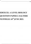 EDEXCEL A LEVEL BIOLOGY QUESTION PAPER 2 (SALTERS NUFFIELD) 16th JUNE 2023.