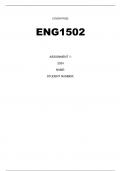 Eng1502 assignment 1 semester 1 2024. Distinction Quality!!!
