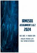 IRM1501 Assignment 1 & 2 2024