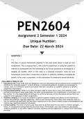 PEN2604 Assignment 2 (ANSWERS) Semester 1 2024 - DISTINCTION GUARANTEED