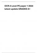 OCR A Level PE paper 1 2024  latest update GRADED A+