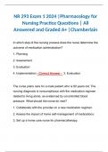 NR 293 Exam 1 2024 |Pharmacology for Nursing Practice Questions | All Answered and Graded A+ |Chamberlain