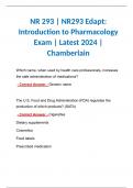 NR 293 | NR293 Edapt: Introduction to Pharmacology Exam | Latest 2024 | Chamberlain