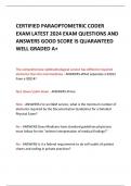 CERTIFIED PARAOPTOMETRIC CODER  EXAM LATEST 2024 EXAM QUESTIONS AND  ANSWERS GOOD SCORE IS QUARANTEED  WELL GRADED A+