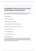 CA BRANCH 3 Structural Pest Control Exam Questions and Answers