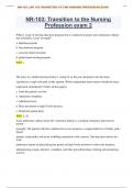 NR-103: | NR 103 TRANSITION TO THE NURSING PROFESSION SELF TEST 23  QUESTIONS WITH 100% CORRECT ANSWERS