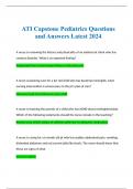 ATI Capstone Pediatrics Exam | Practice Questions and Verified Answers Graded A+ | Latest 2024