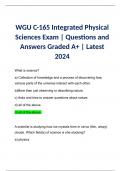 WGU C-165 Integrated Physical Sciences Exam | Questions and Answers Graded A+ | Latest 2024