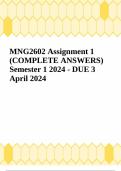 MNG2602 Assignment 1 (COMPLETE ANSWERS) Semester 1 2024 - DUE 3 April 2024