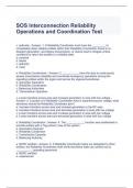 SOS Interconnection Reliability Operations and Coordination Test - Answered