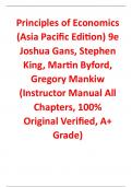 Instructor Manual for Principles of Economics (Asia Pacific Edition) 9th Edition By Joshua Gans, Stephen King, Martin Byford, Gregory Mankiw (All Chapters, 100% Original Verified, A+ Grade)
