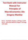 Test Bank With Instructor Manual for Principles of MacroEconomics 10th Edition By Gregory Mankiw (All Chapters, 100% Original Verified, A+ Grade)