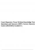 Court Reporters Texas Written Knowledge Test Questions and Answers (100% Correct Answers) Latest (2024/2025) Graded A+.