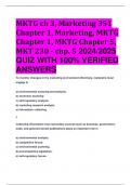BEST ANSWERS MKTG ch 3, Marketing 351 Chapter 1, Marketing, MKTG Chapter 1, MKTG Chapter 5, MKT 230 - chp. 5 2024/2025  QUIZ WITH 100% VERIFIED  ANSWERS