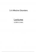 Lecture Notes & DSM Criteria - 3.4 Affective Disorders 2024