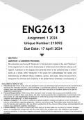 ENG2613 Assignment 1 (ANSWERS) 2024 - DISTINCTION GUARANTEED