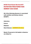 N100 Final Exam Review/ATI NUTRITION PROCTORED NGN NEWEST 2024 EXAM 