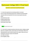Rasmussen College MDC 4 Final Exam Questions and Answers 2024 / 2025 | 100% Verified Answers