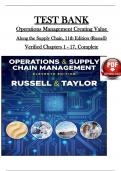 TEST BANK For Operations and Supply Chain Management, 11th Edition by (Roberta S. Russell, 2024) Verified Chapters 1 - 17, Complete Newest Version