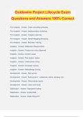 Guidewire Project Lifecycle Exam Questions and Answers 100% Correct