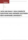 HCM-340 EXAM 1 2024 COMPLETE QUESTIONS AND ANSWERS SOUTHERN NEW HAMPSHIRE UNIVERSITY  