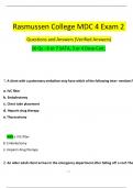 Rasmussen College MDC 4 Exam 2 Questions and Answers 2024 / 2025 | 100% Verified Answers  (50 Qs - 6 or 7 SATA; 3 or 4 Dose Calc;)