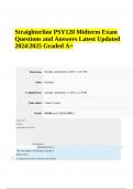 Straighterline PSY120 Midterm Exam Questions and Answers Latest Updated 2024/2025 Graded A+ | 100% Verified.