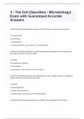 3 - The Cell (OpenStax - Microbiology) Exam with Guaranteed Accurate Answers
