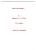 Solutions Manual For Derivatives Markets 3rd Edition By Robert McDonald (All Chapters, 100% Original Verified, A+ Grade) 