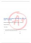 Biological Psychology 12th Edition by James W.  Kalat – Test Bank
