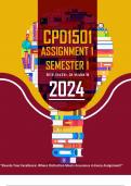 CPD1501 ASSIGNMENT 1 SEMESTER 1 QUIZ – 2024 (207835)