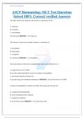 ASCP Haematology MLT Test Questions Solved 100% Correct/ verified Answers