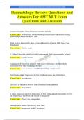 Haematology Review Questions and Answers For AMT MLT Exam Questions and Answers