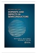 Solution Manual For Dopants and Defects in Semiconductors 2nd Edition By Matthew McCluskey, Eugene