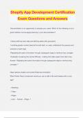 Shopify App Development Certification Exam Questions and Answers