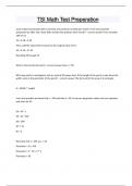 TSI Math Test Preperation Questions and answers latest update 2024 