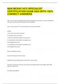 NAN MCKAY HCV SPECIALIST CERTIFICATION EXAM 2024 WITH 100% CORRECT ANSWERS