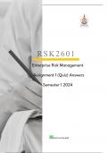 RSK2601 Assignment 01 Answers Semester 1 2024