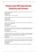 Primary Care PNP Exam Review Questions and Answers