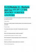 FLVS(Module 2) - Markets and You STUDY GUIDE  2024/2025 VERIFIED  ANSWERS