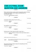 CSIS 212 FINAL EXAM - QUESTION AND ANSWERS