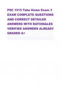 PSC 1515 Take Home Exam 3 EXAM COMPLETE QUESTIONS AND CORRECT DETAILED ANSWERS WITH RATIONALES VERIFIED ANSWERS ALREADY GRADED A+