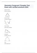 Geometry Congruent Triangles Test Exam with verified solutions 2024