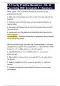 LA Charity Practice Questions - Ch. 22 Psychiatry With Complete A+ Solutions   