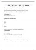Bio 224 Exam 1 (Ch 1-3) Sattler Questions and answers latest update 