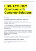 PTBC Law Exam Questions with Complete Solutions