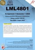 LML4801 Assignment 1 (COMPLETE ANSWERS) Semester 1 2024 (526140) - DUE 3 April 2024 