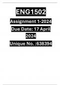 ENG1502 ASSIGNMENT 1 ANSWERS 2024