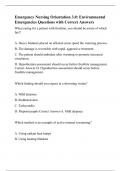 Emergency Nursing Orientation 3.0: Environmental Emergencies Questions with Correct Answers